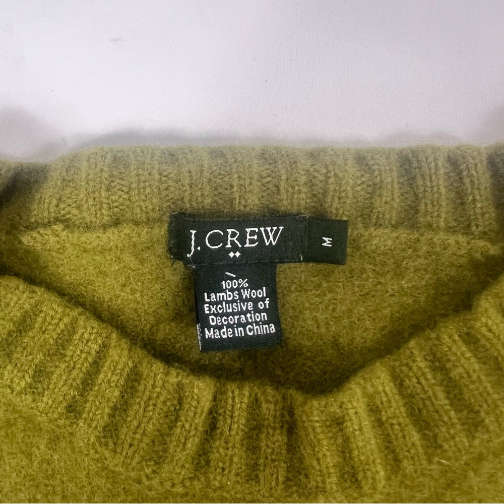 J.Crew Moss Green Lambs Wool Sweater - Picture 3 of 6